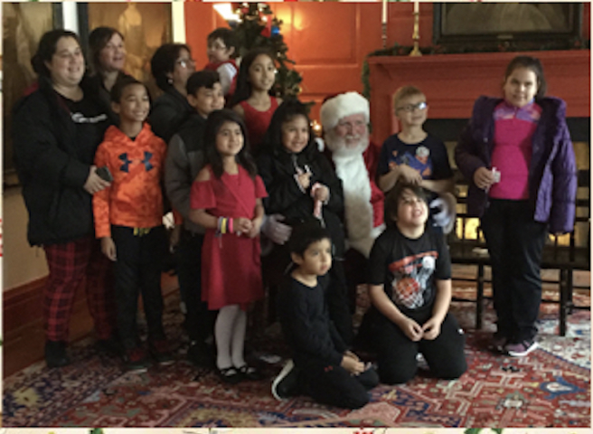 Santa visits Shaw Mansion